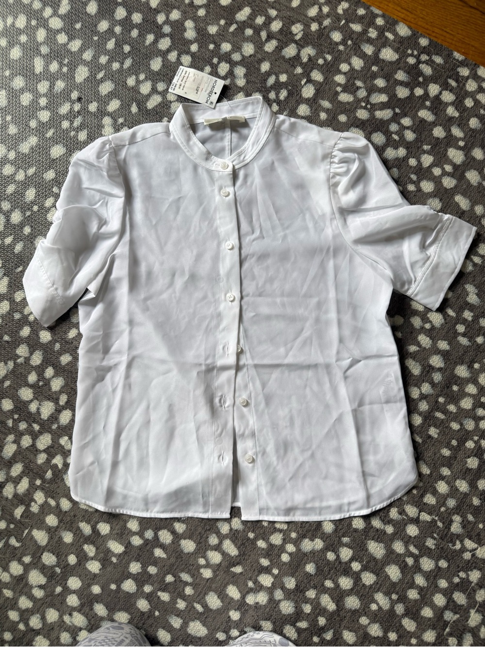 Frame Denim White Short-Sleeve Button Blouse - Size XS - NWT